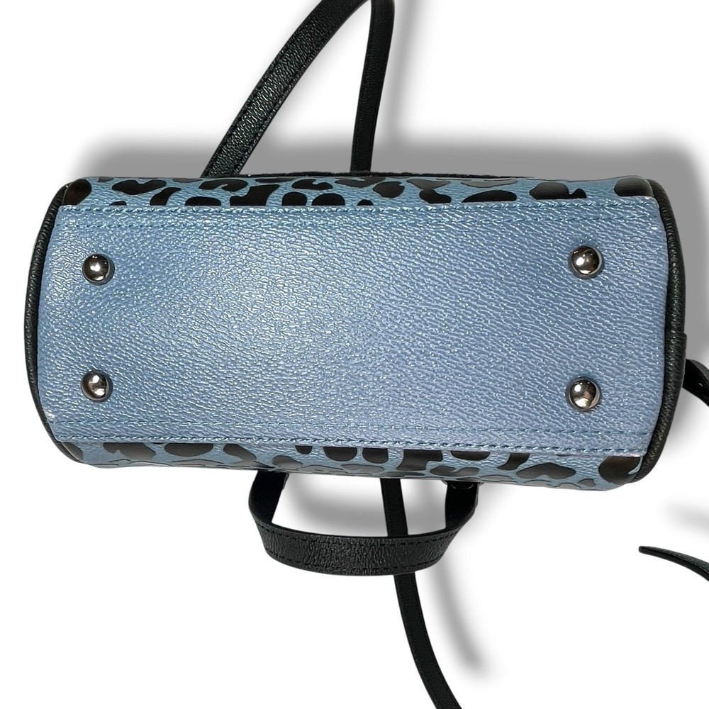Von Dutch Blue Cheetah Blueberry Crush Mini Bowling Bag Y2K Style Vegan Crossbod - Picture 12 of 16